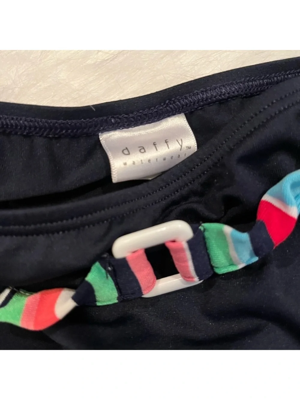 AFF Striped Halter Bikini Set in Navy, Red, Pink, Green and Blue